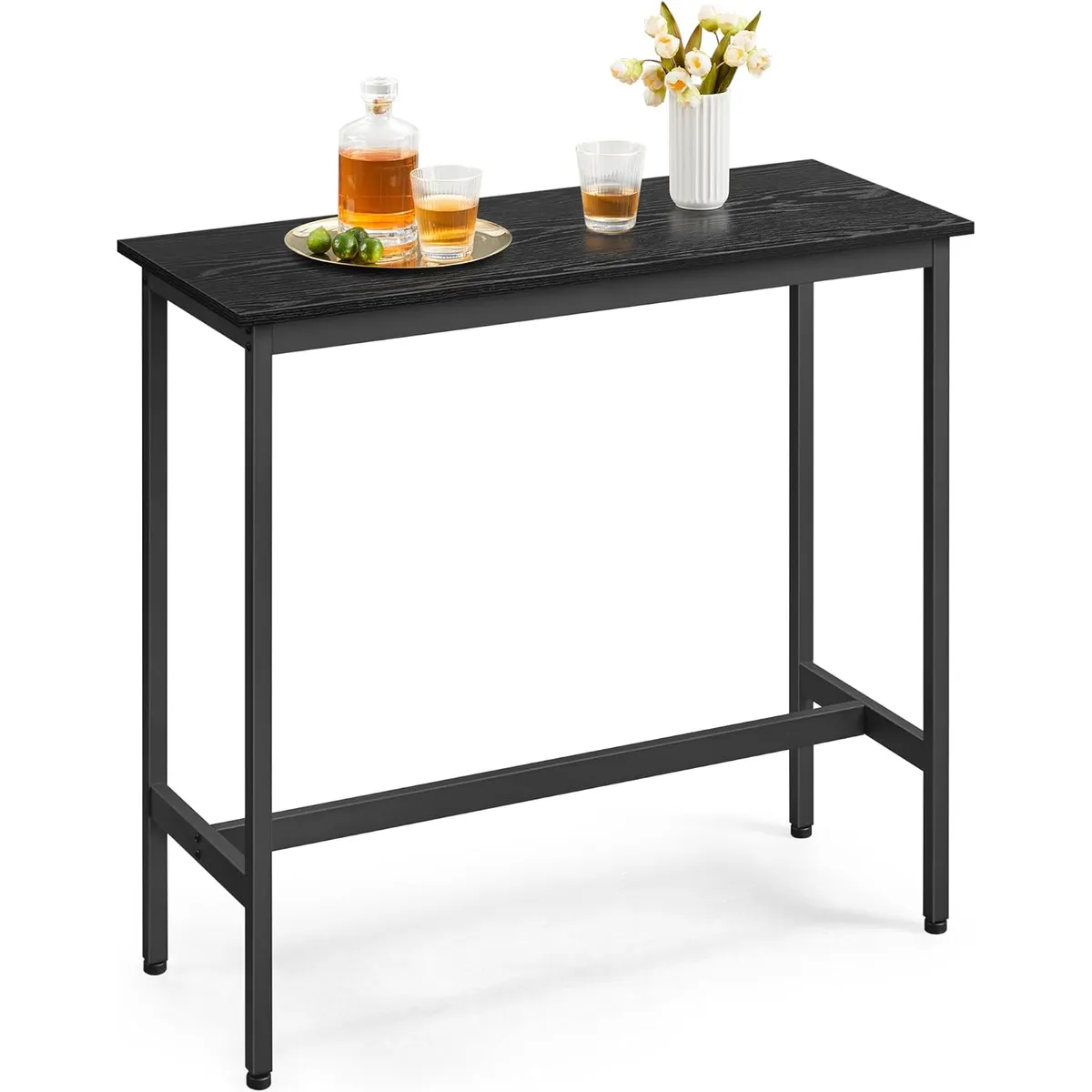GENERICO - Mesa de bar o cocina modelo industrial negro 100x40x93 alt