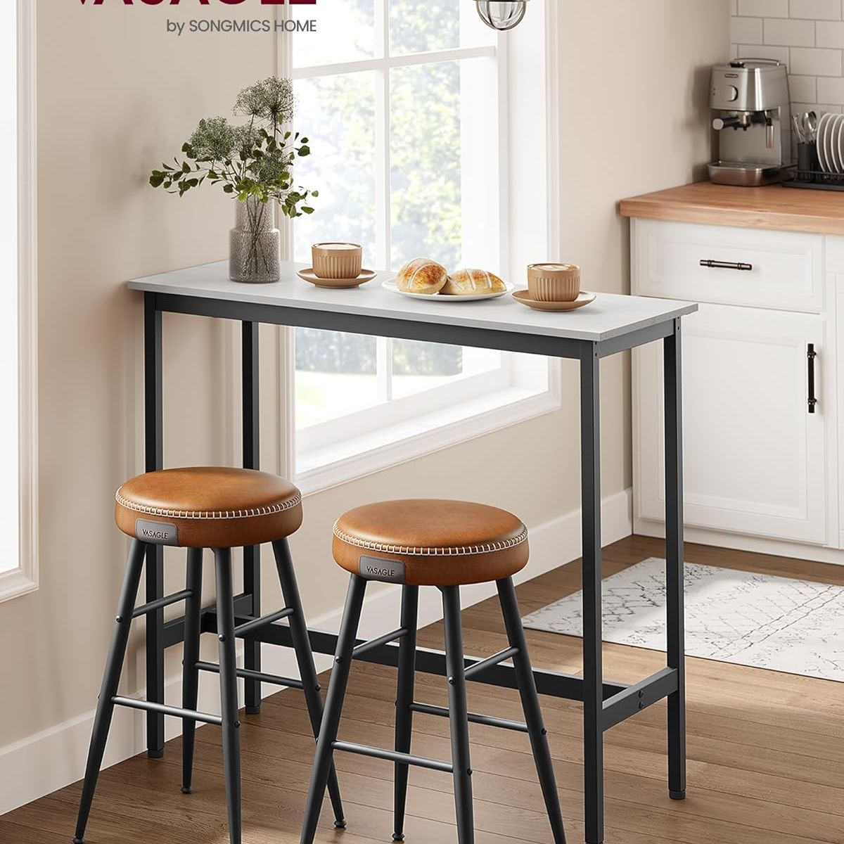 GENERICO - Mesa de bar o cocina modelo industrial nacar 100x40x93 alt