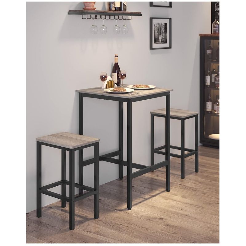 GENERICO - Juego Mesa de bar o cocina y 2 bancos nacar