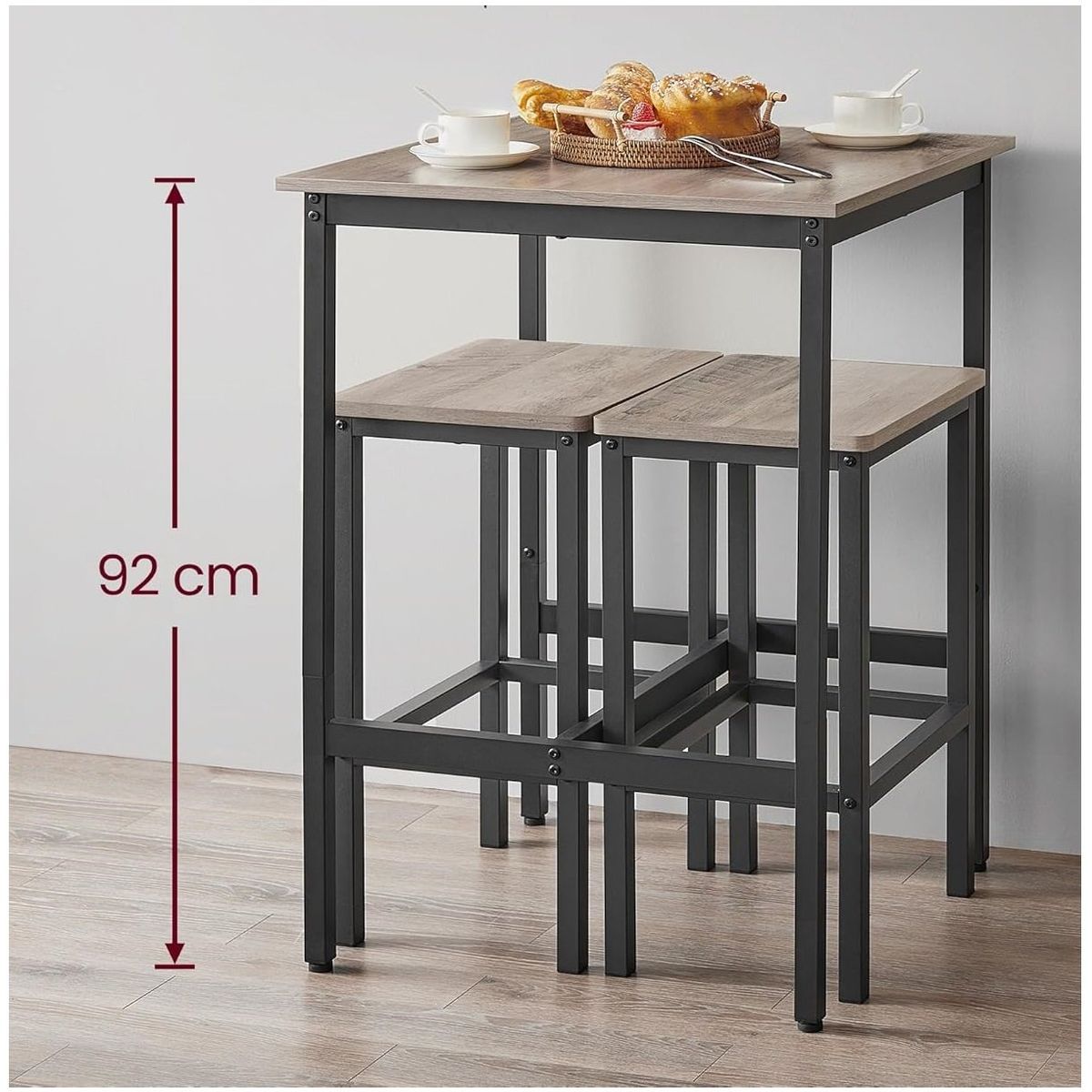 GENERICO - Juego Mesa de bar o cocina y 2 bancos nacar