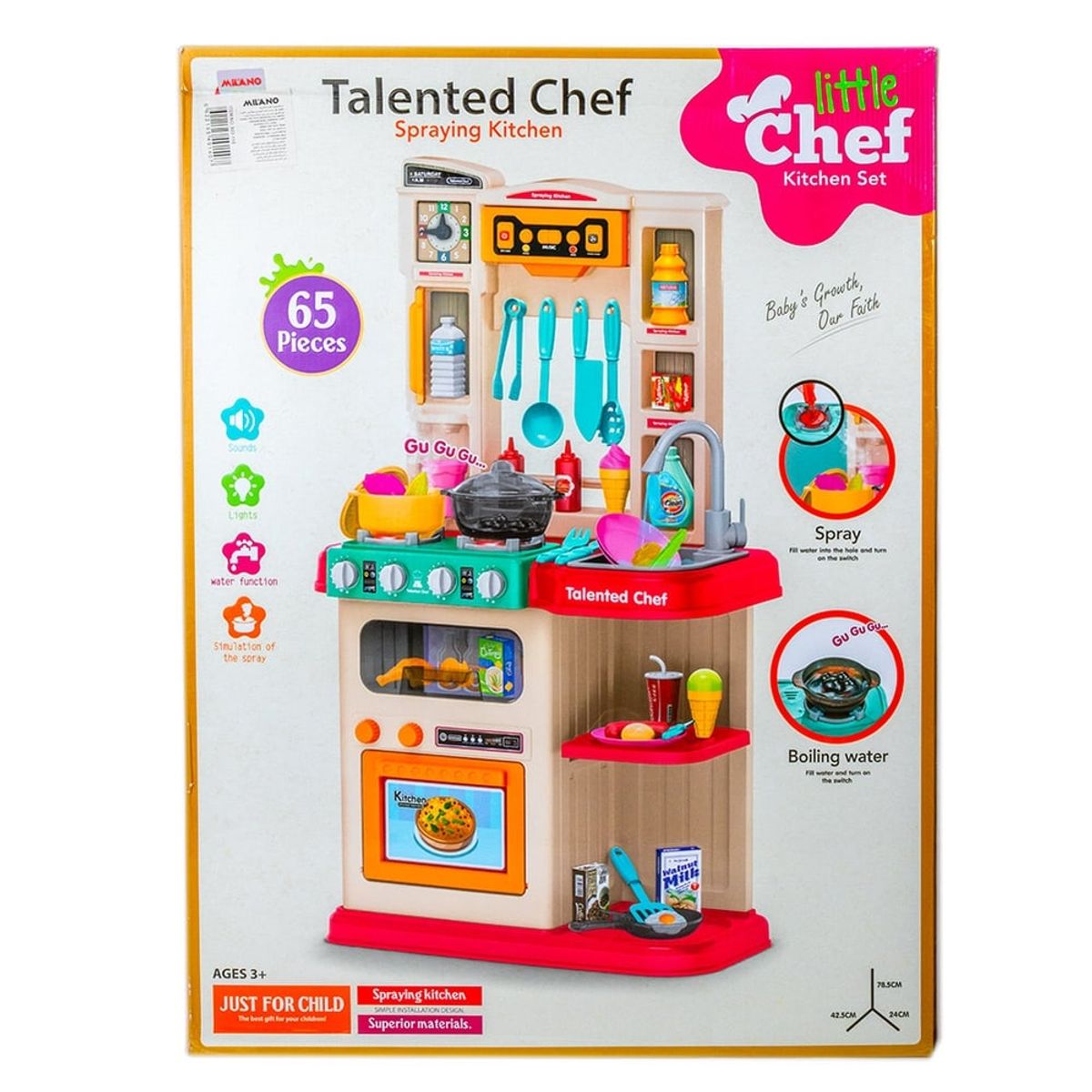 GENERICO - Cocina para niñas con 65 accesorios - Musical