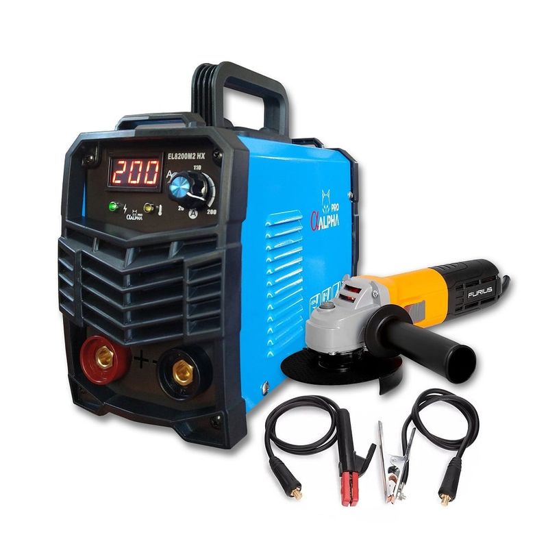 REDBO - Máquina de Soldar Inverter 200A Alpha Pro + Amoladora 800W
