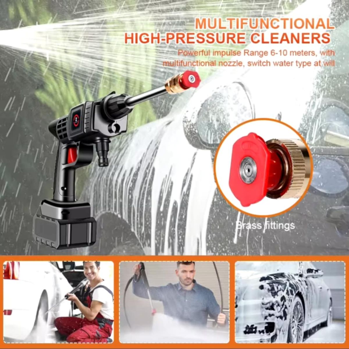 GENERICO - Pistola Hidrolavadora 120V Potente Portatil Carro Auto Moto