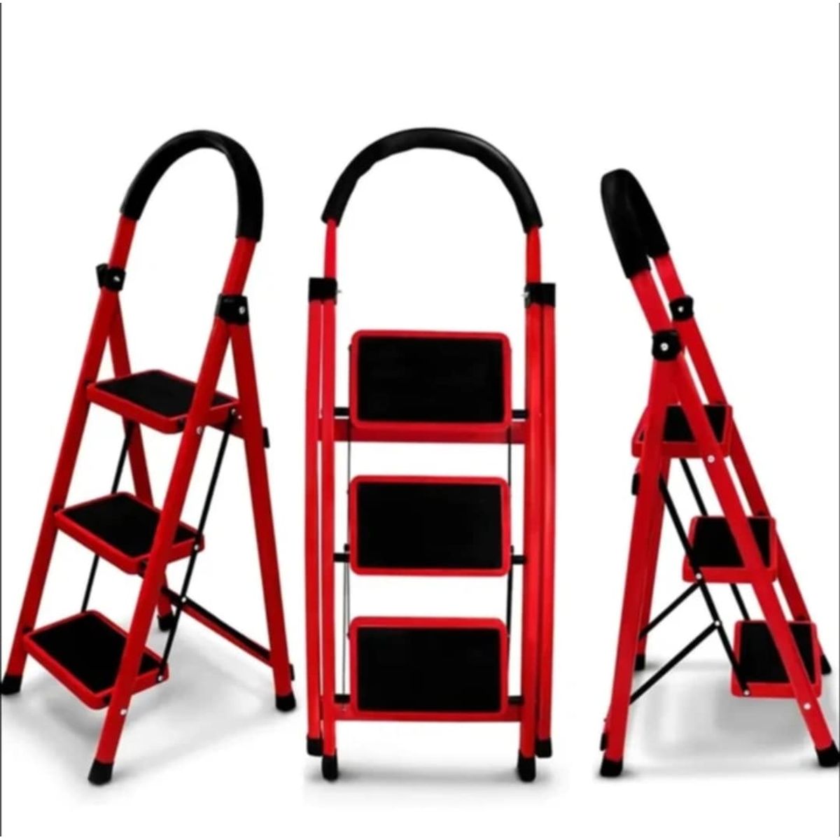 GENERICO - Escalera Tijera Plegable de 3 Escalones Multifunción Soporte Seguro