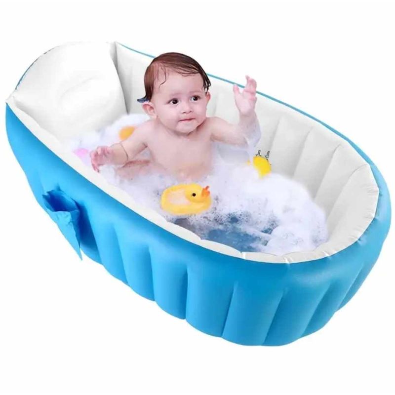 GENERICO - Bañera Bebe Baño Tina Inflable Antideslizantes y Inflador
