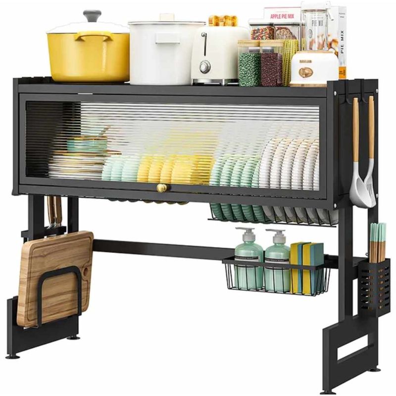 GENERICO - Escurridor de Platos 65cm Acero Inoxidable de Fregadero Cocina y Tapa