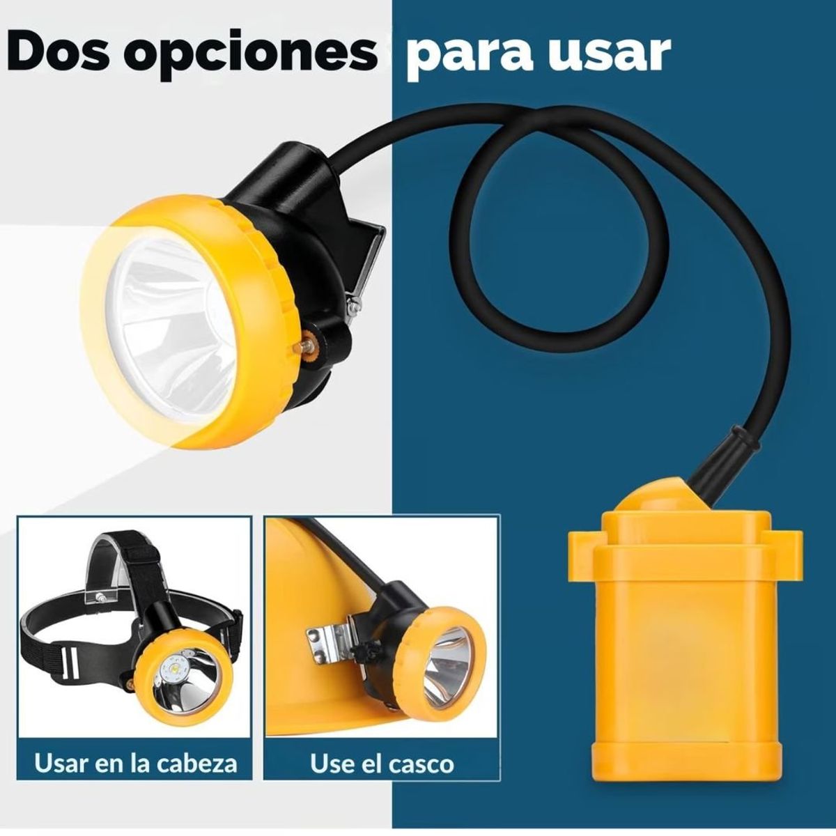 CAFINI - Linterna Led de Cabeza para Mina CAFINI Larga Duración CN-L1302C