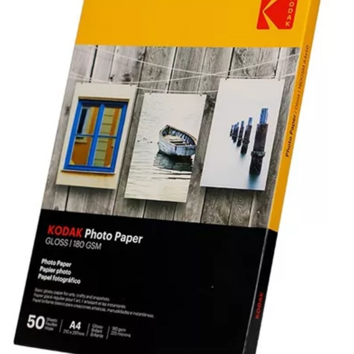 KODAK - Papel Fotográfico Brillante Kodak Gloss 180gr A4 x 50Hojas