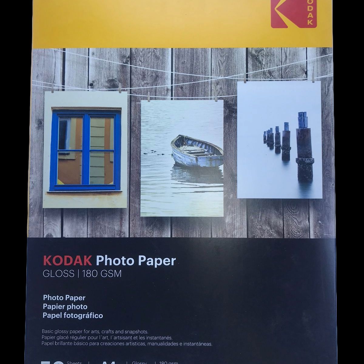 KODAK - Papel Fotográfico Brillante Kodak Gloss 180gr A4 x 50Hojas