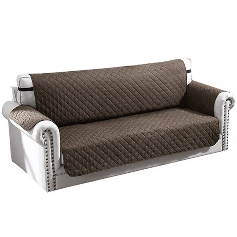 GENERICO - FUNDA COBERTOR PARA MUEBLE SOFÁ 3 CUERPOS MARRRÓN OSCURO