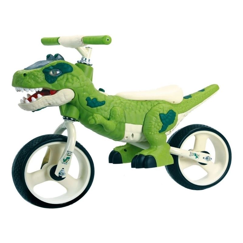OEM - Bicicleta equilibrio Dino 3D Aro 10 Pulgadas Verde