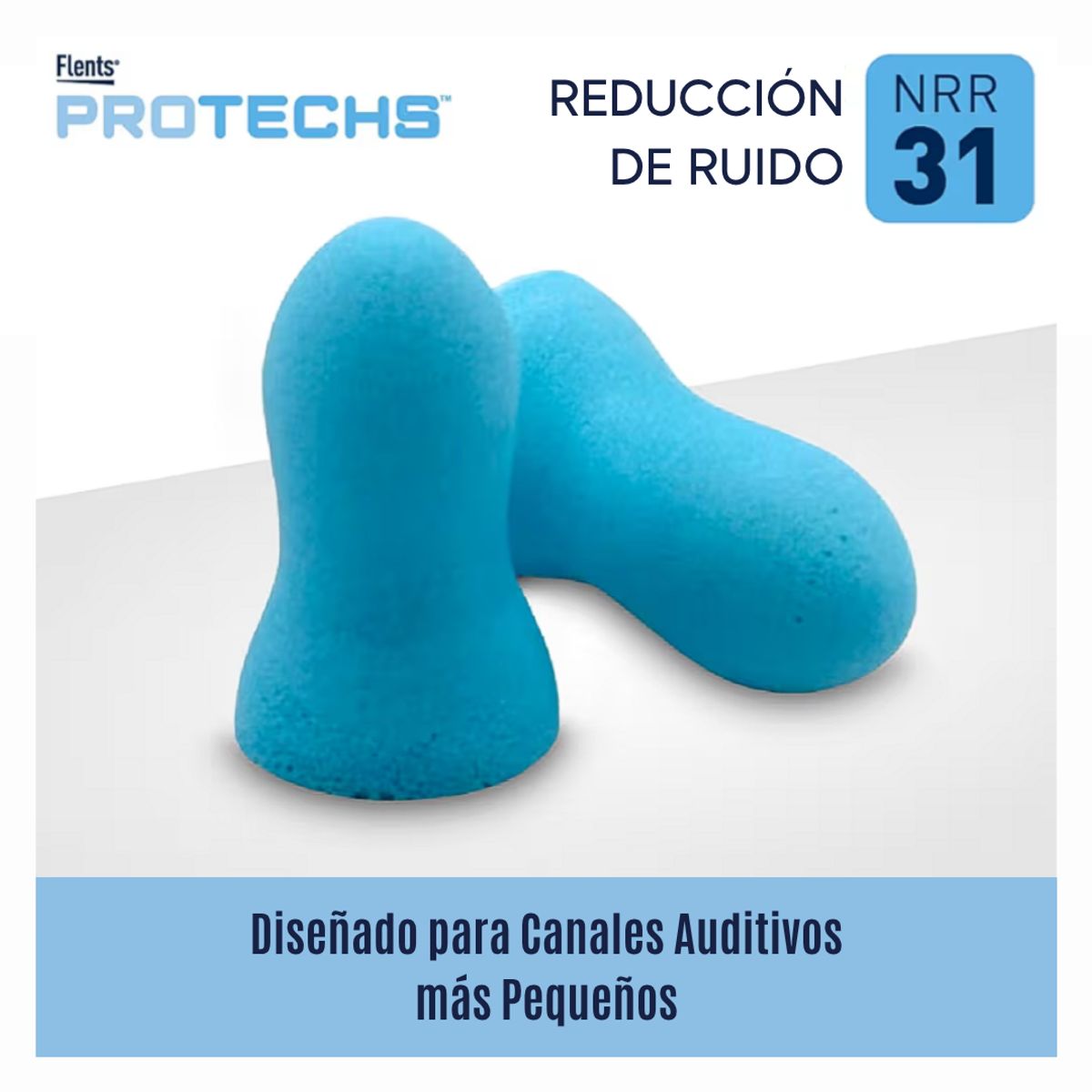 PROTECH - Tapón de Oìdos CANAL AUDITIVO PEQUEÑO Para Dormir, Viajar, Estudiar  20ud - PROTECHS hecho EE.UU