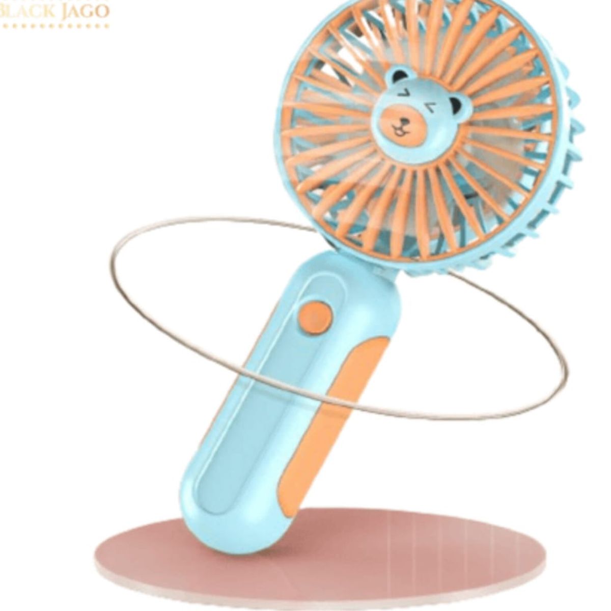 OEM - VENTILADOR PORTATIL 2 EN 1  RECARGABLE KWAII       CELESTE