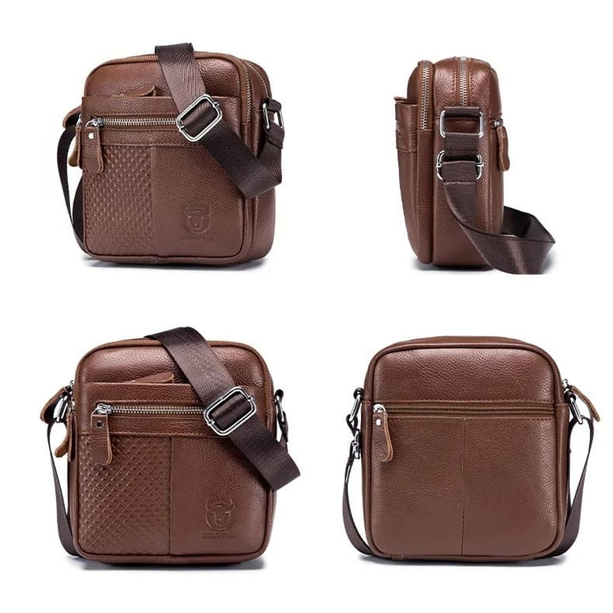 BULLCAPTAIN - BullCaptain - Morral de Cuero Mate DJB-010-RD - Granate