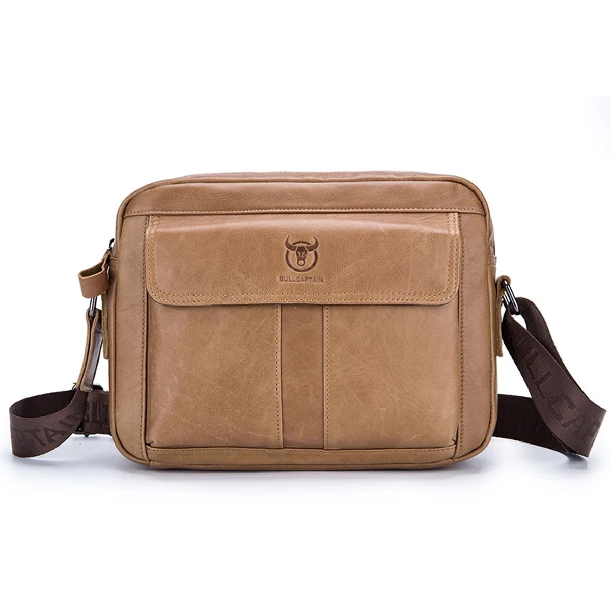 BULLCAPTAIN - BullCaptain - Morral de Cuero DJB-035-BR - Marrón