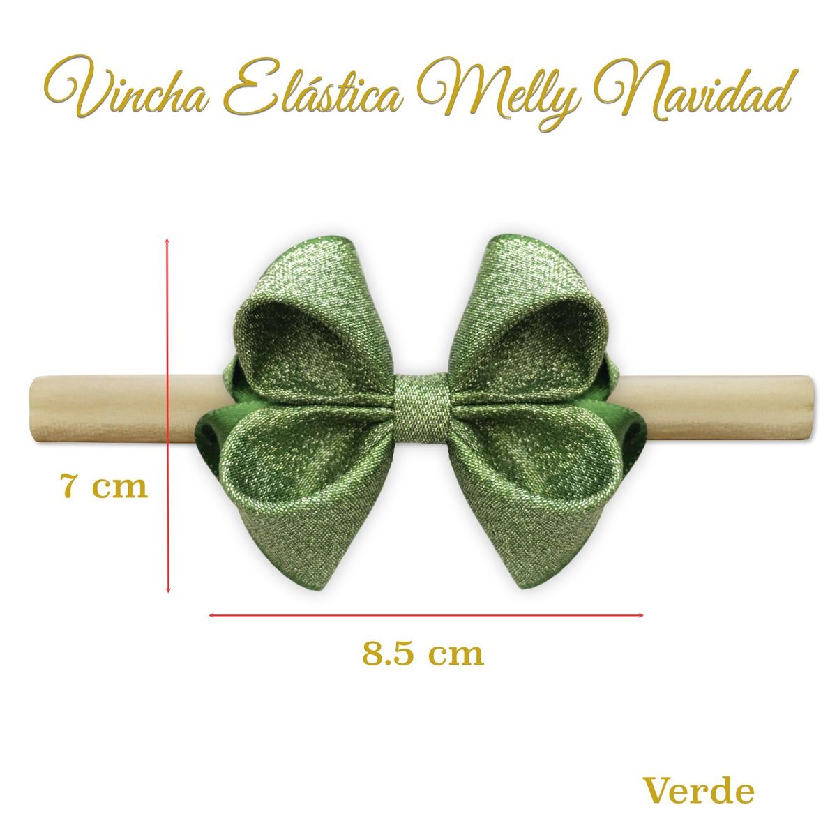 GENERICO - Vincha para bebé modelo Melly Navidad Verde
