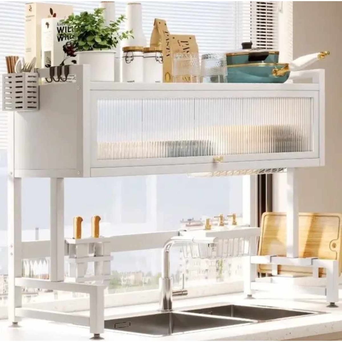 GENERICO - Escurridor de Platos 85cm Acero Inoxidable de Fregadero Cocina y Tapa