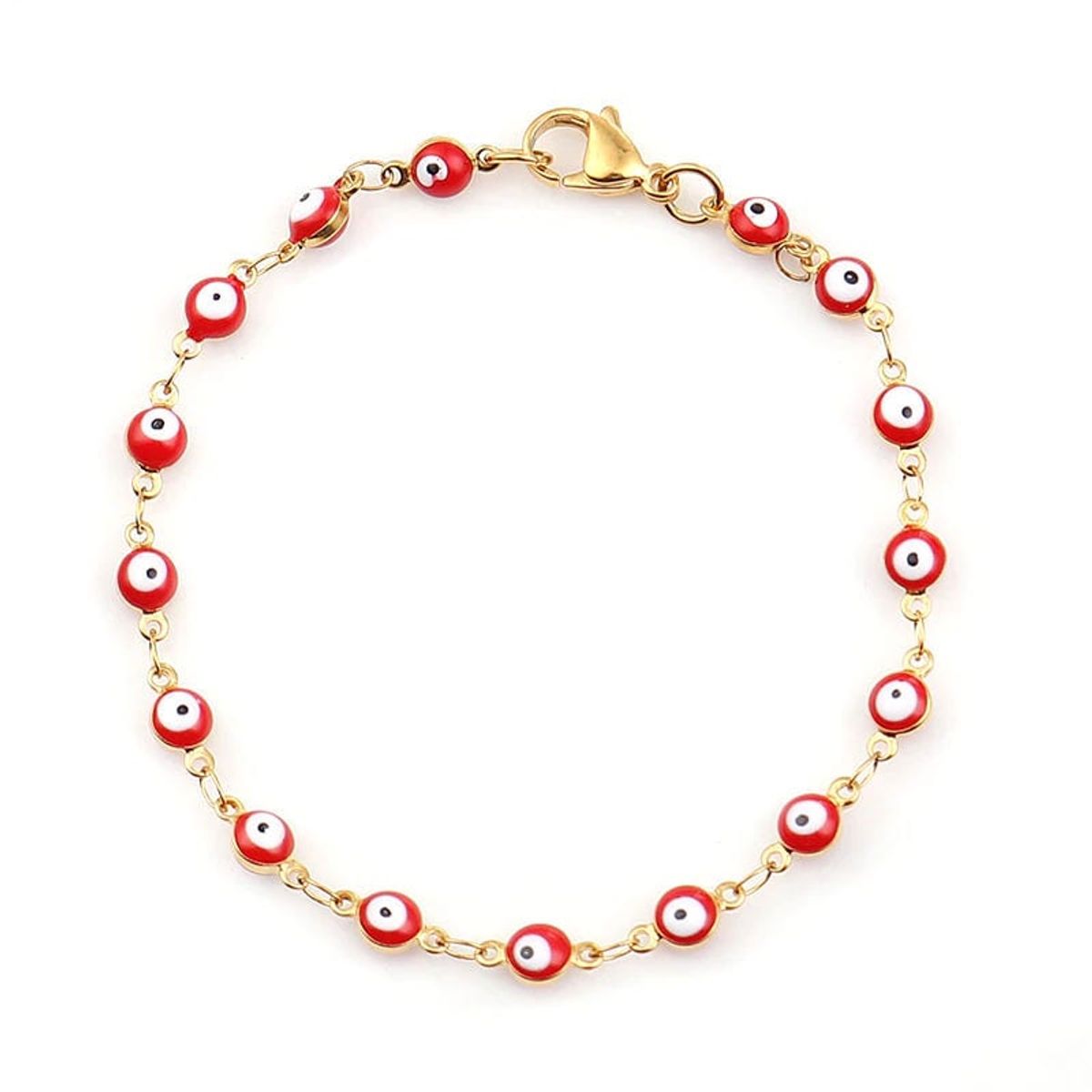 GENERICO - Pulsera Ojos Turcos Rojo buena energía Mujer
