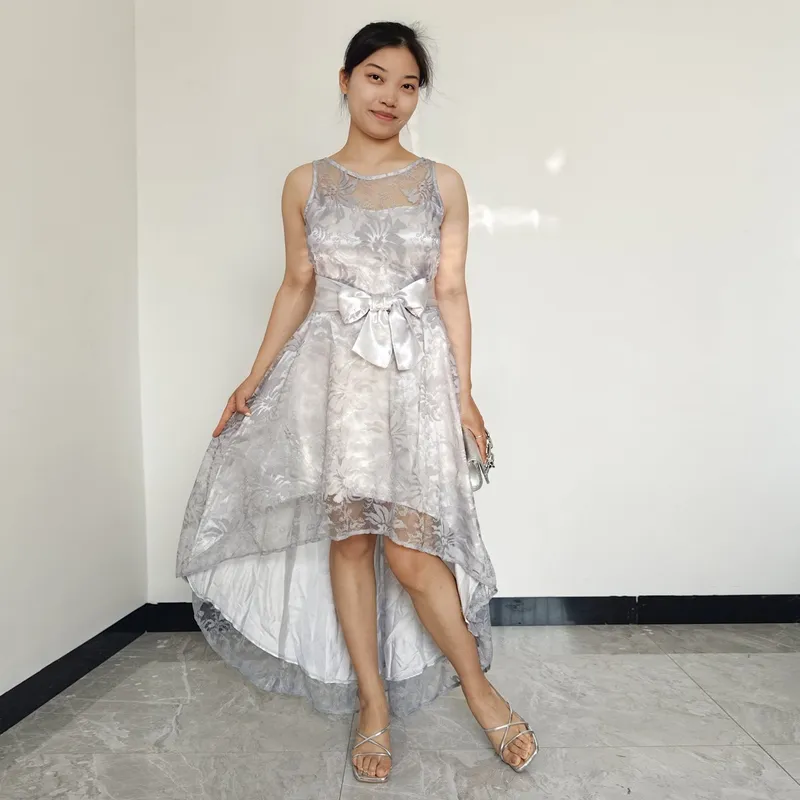 RINODERINA - Vestido Largo Elegante Encaje Moda Mujer