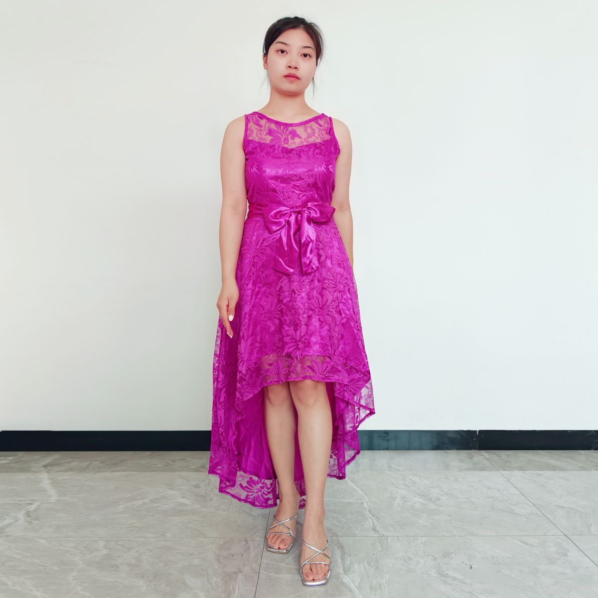 RINODERINA - Vestido Largo Elegante Encaje Moda Mujer