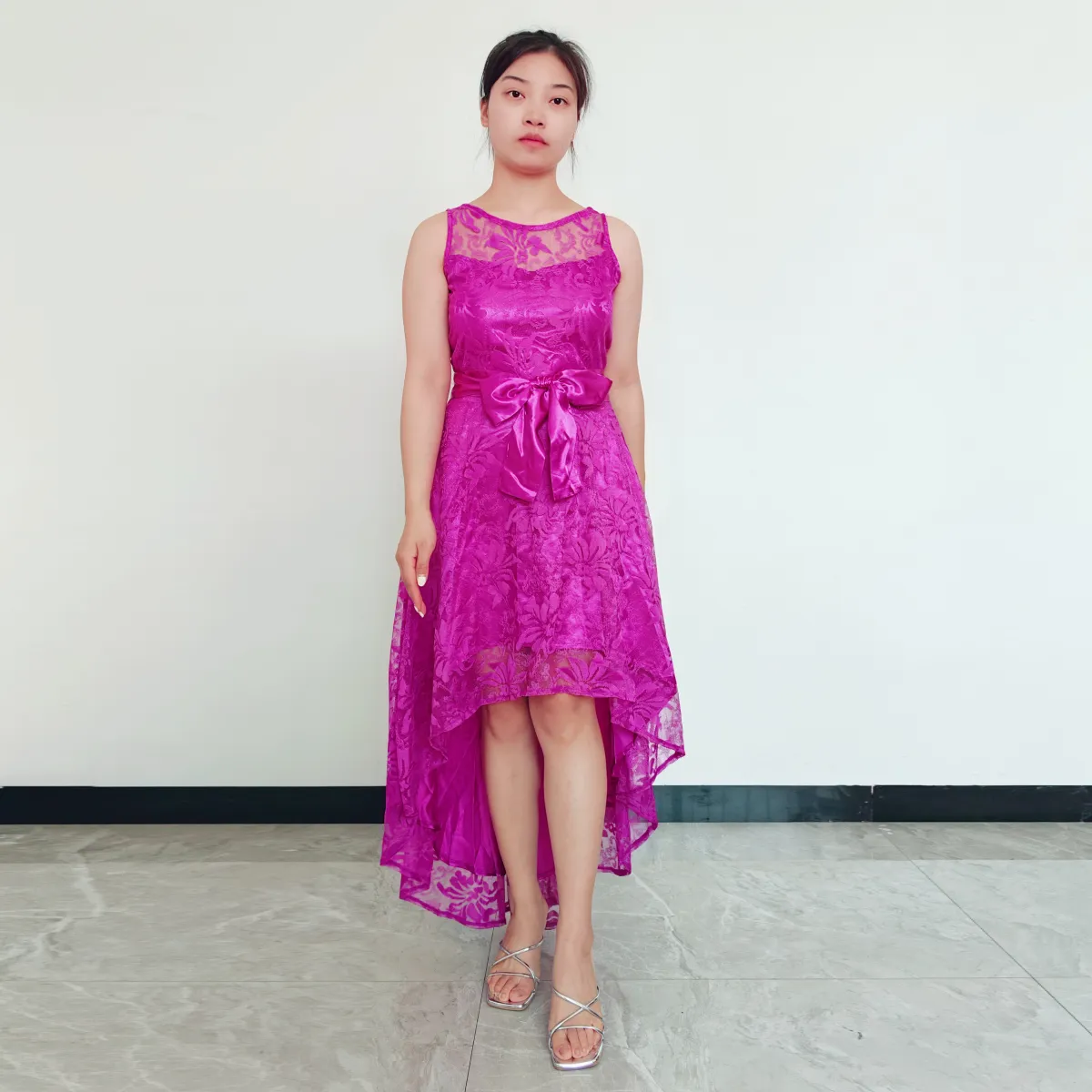 RINODERINA - Vestido Largo Elegante Encaje Moda Mujer