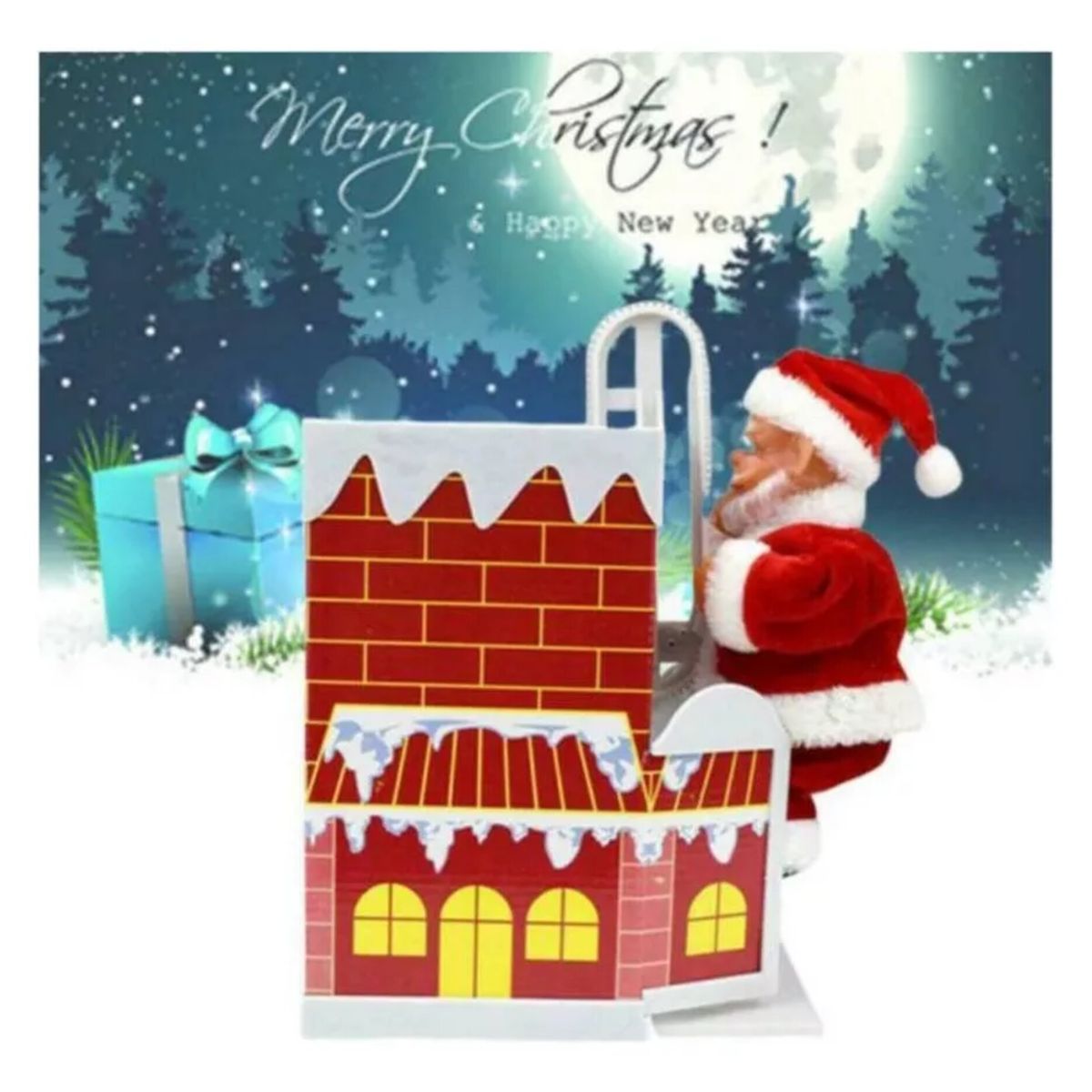 GENERICO - ADORNO PAPA NOEL QUE INGRESA POR LA CHIMENEA