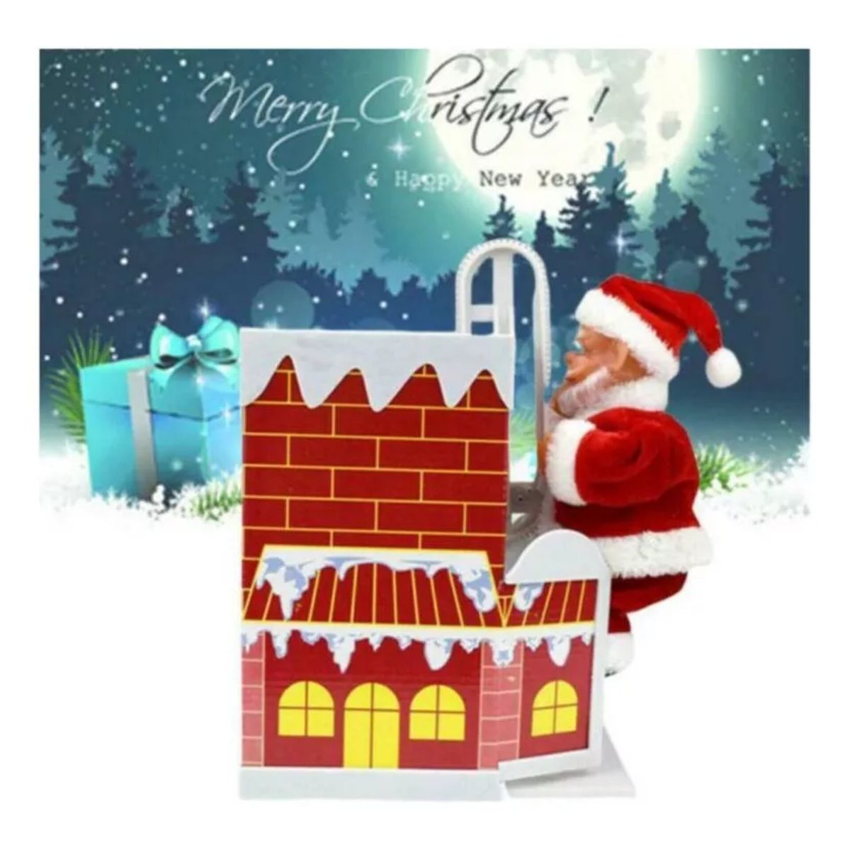 GENERICO - ADORNO PAPA NOEL QUE INGRESA POR LA CHIMENEA