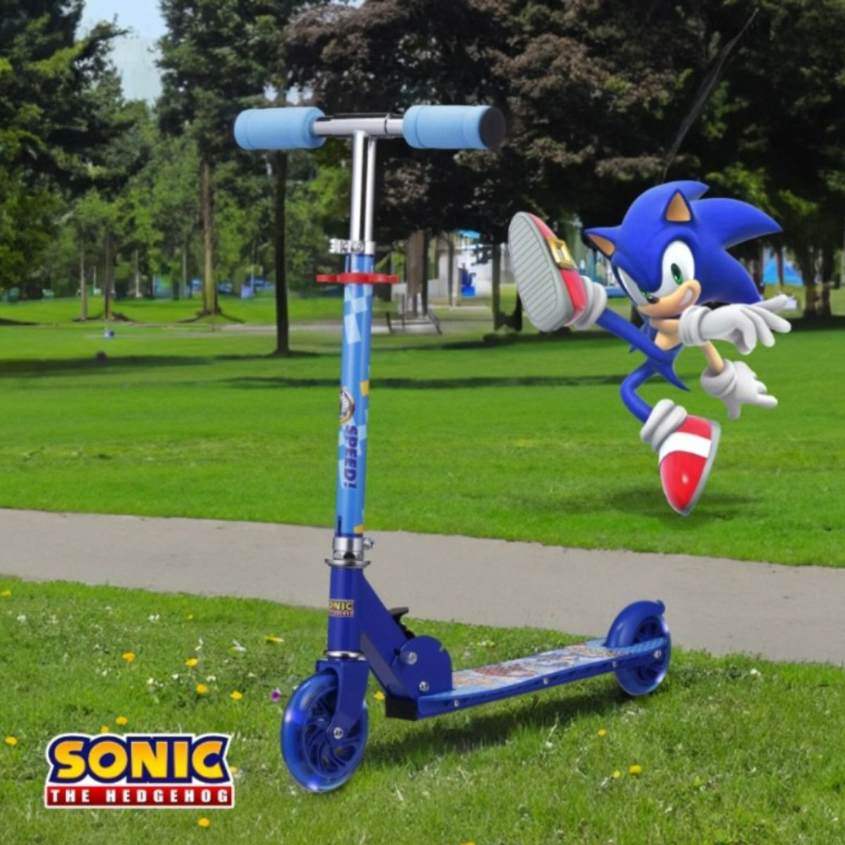 SONIC - Scooter Infantil Plegable con Luces Sonic