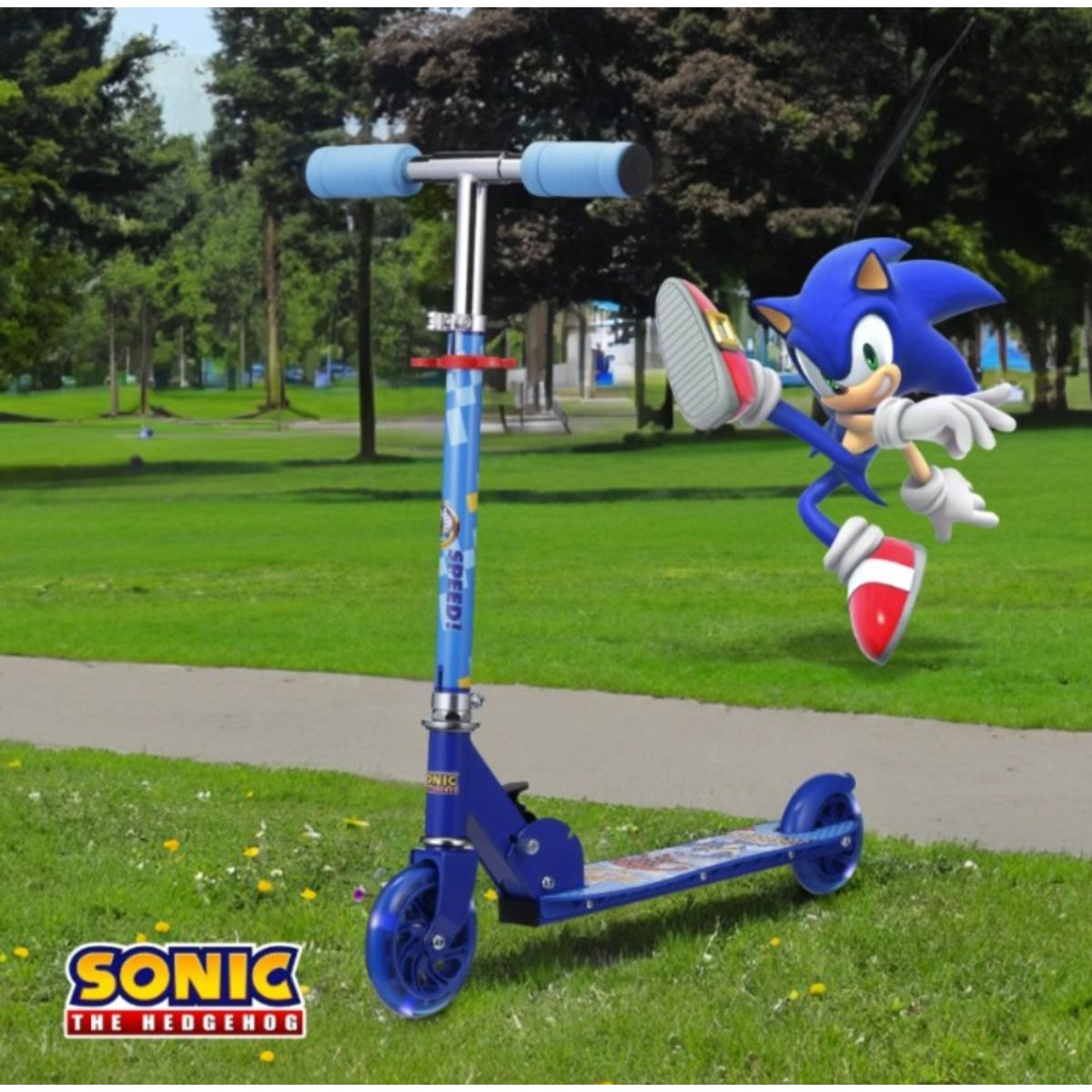 SONIC - Scooter Infantil Plegable con Luces Sonic
