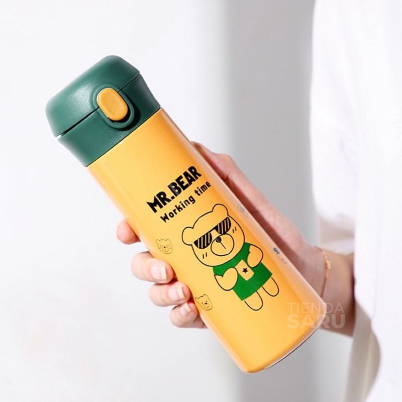 GENERICO - Termo de Acero Inoxidable Mr. Bear 500 ml - Amarillo