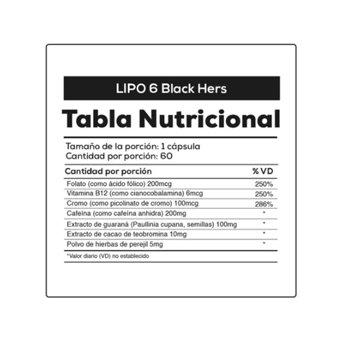 NUTREX RESEARCH - Lipo6 Black Hers 60 Cápsulas Quemador de Grasa Nutrex - Tienda Física