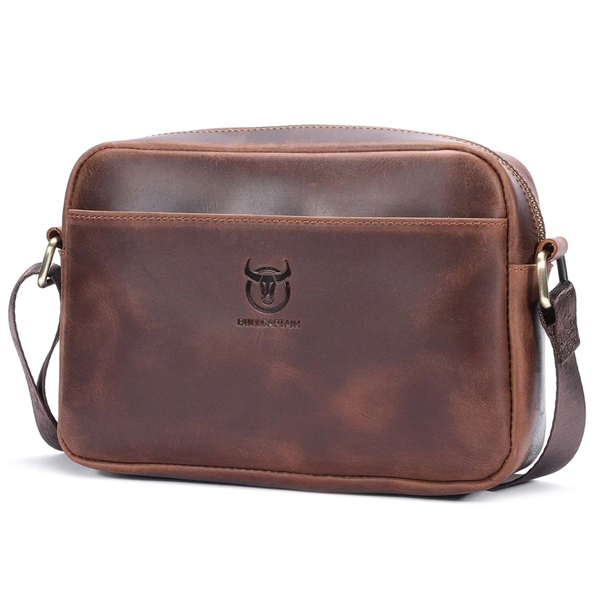 BULLCAPTAIN - BullCaptain - Morral de Cuero DJB-031-CF - Marrón