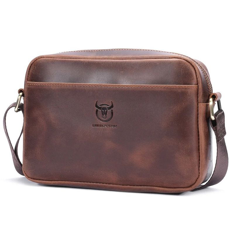 BULLCAPTAIN - BullCaptain - Morral de Cuero DJB-031-CF - Marrón