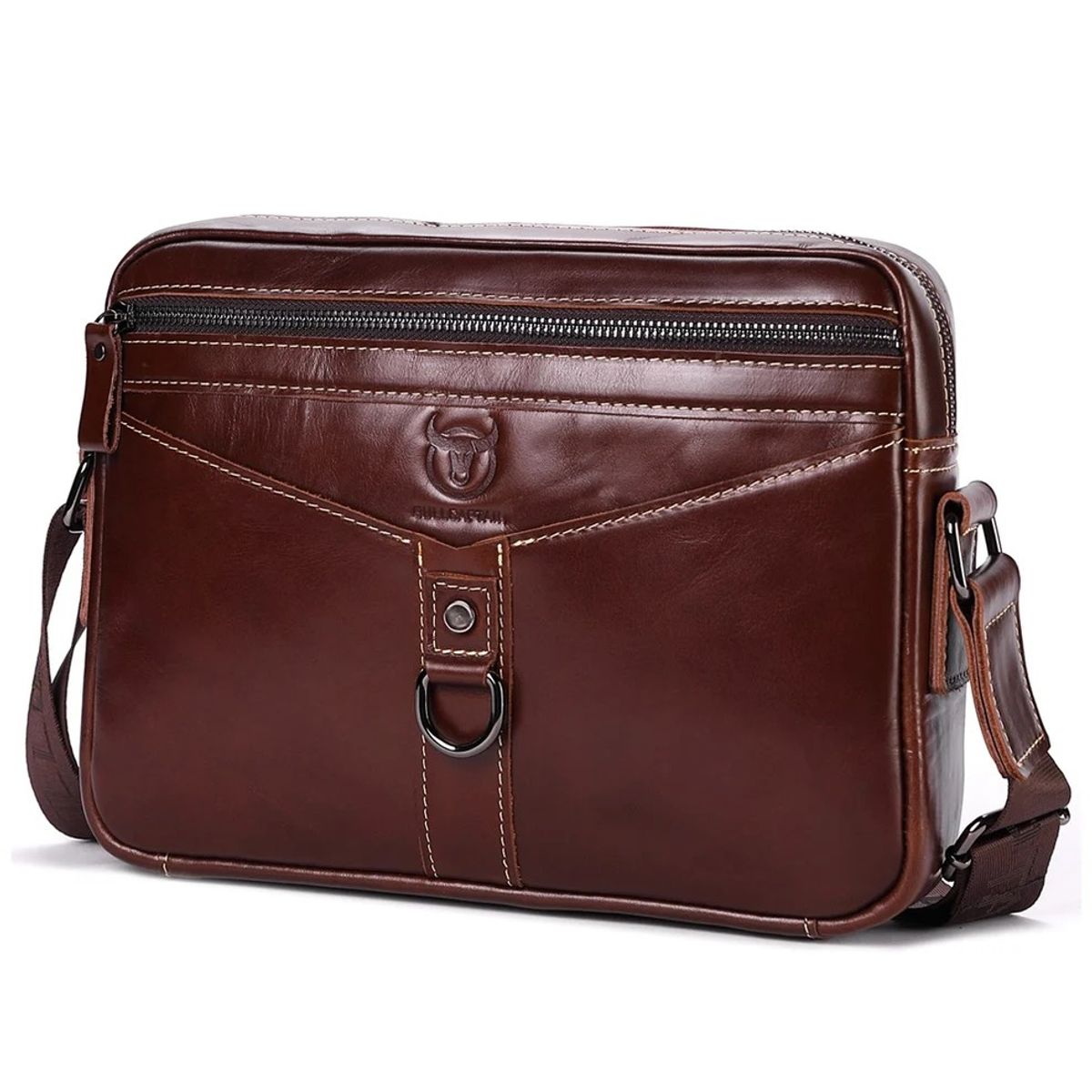 BULLCAPTAIN - BullCaptain - Morral de Cuero DJB-0309-OR - Marrón