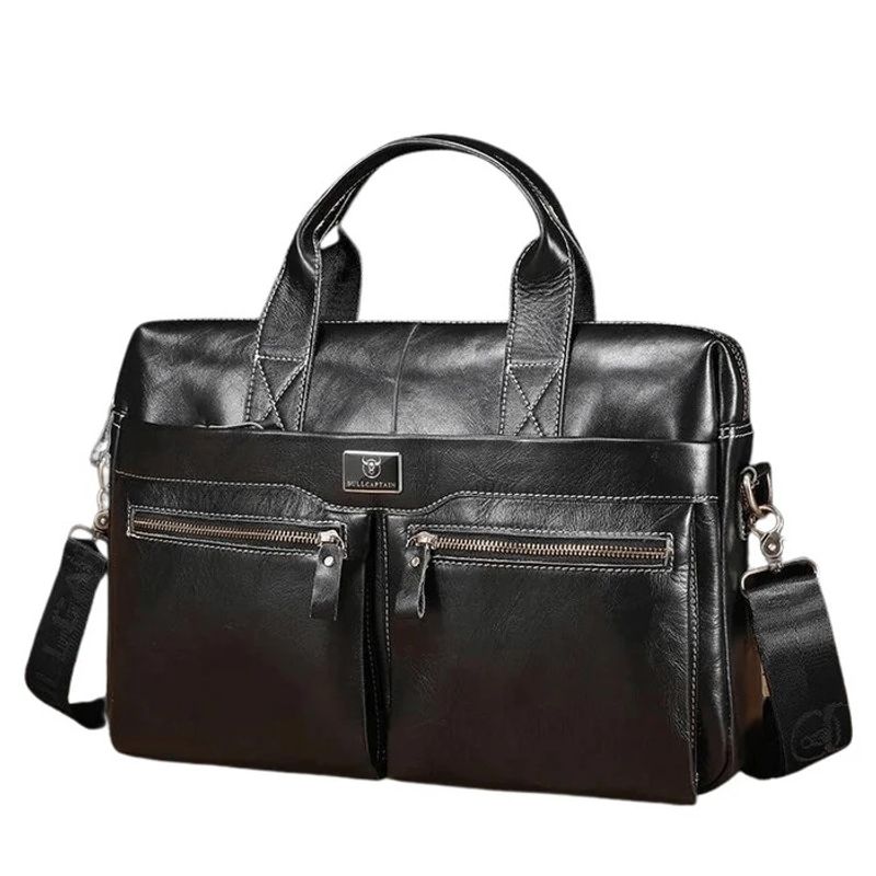 BULLCAPTAIN - BullCaptain - Maletín de Cuero GWB-056-BK - Negro