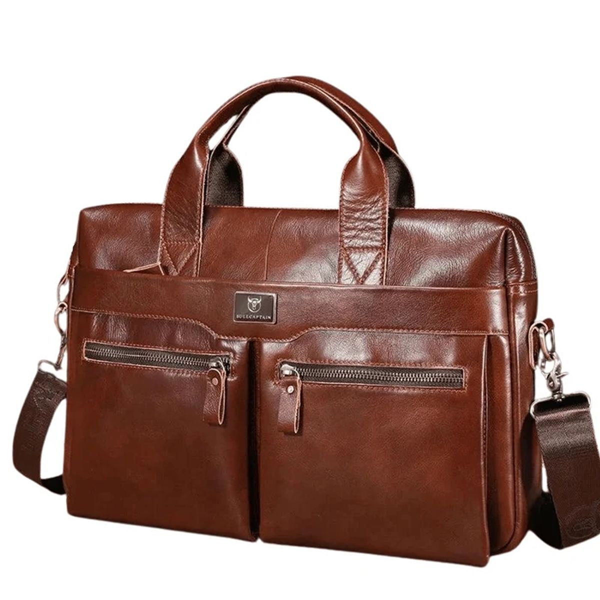 BULLCAPTAIN - BullCaptain - Maletín de Cuero GWB-056-CF - Marrón