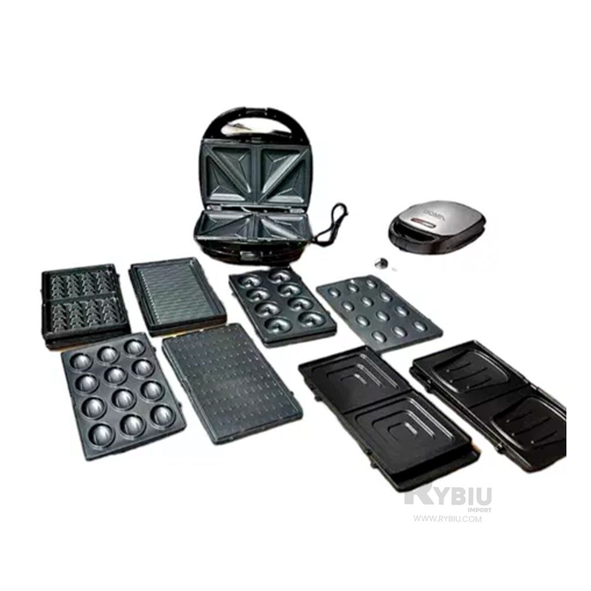 GENERICO - Tostador Intercambiable 8 en 1 Color Negro Y+Regalo Stickers