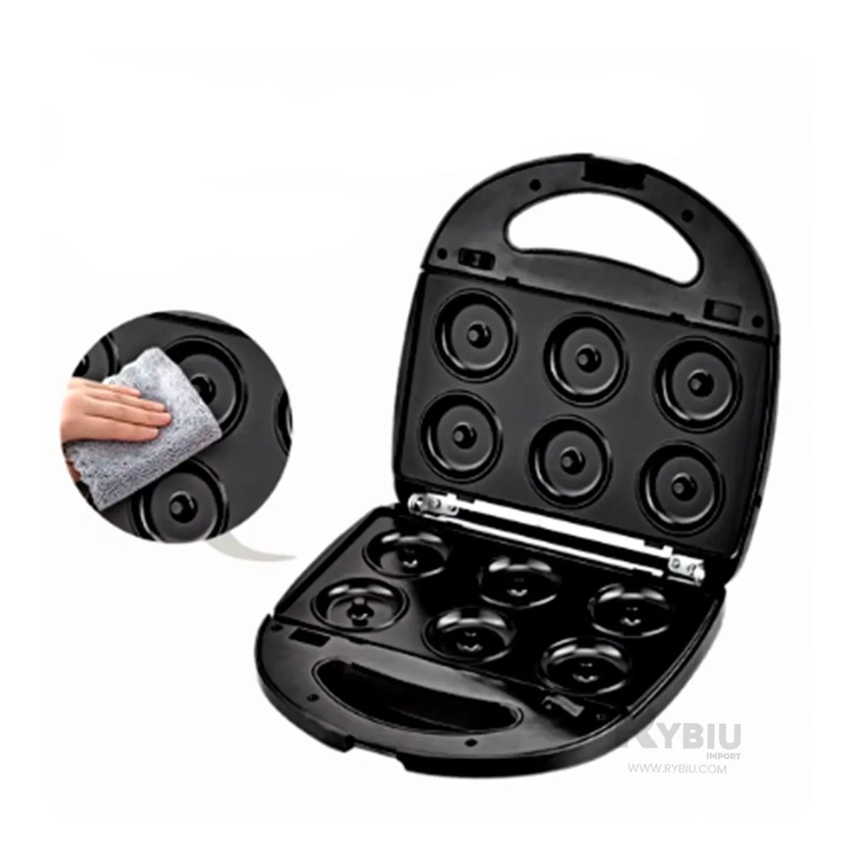 GENERICO - Sandwichera Moderna 8 en 1 de Color Negro Y+Papel de Regalo