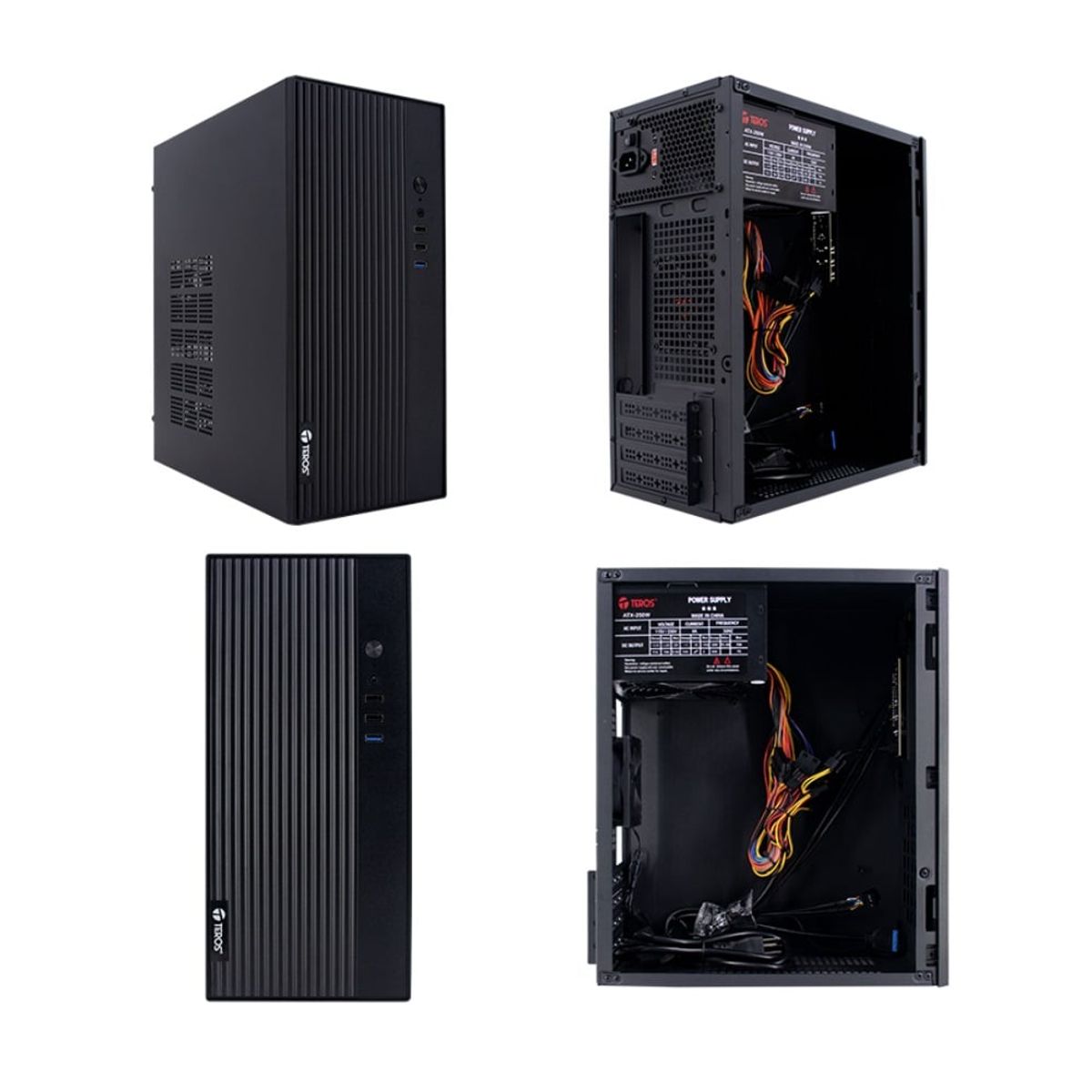 TEROS - Case TEROS TE-1035S Mini Tower ATX 250W USB 3.0 2.0 audio HD negro