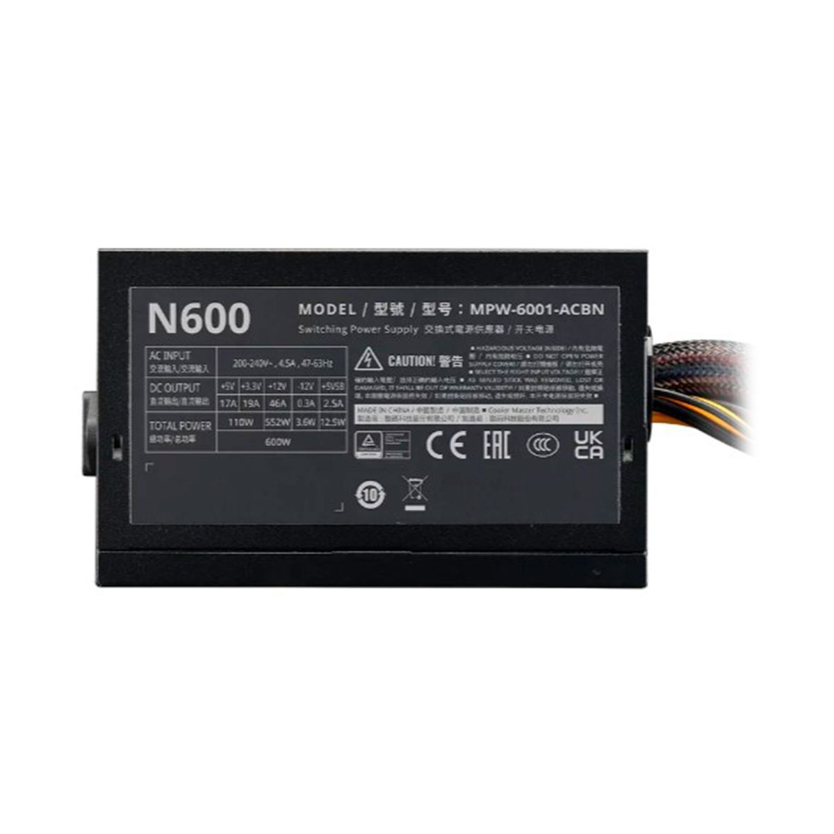 COOLER MASTER - PSU COOLER MASTER ELITE NEX N600 230V AUS PN MPW-6001-ACBN-BPH