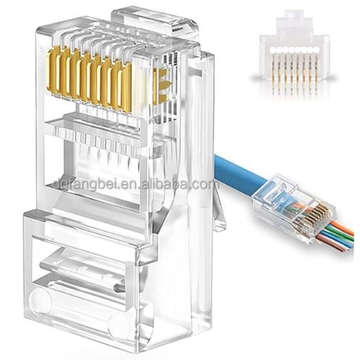 OEM - Conectores RJ45 CAT6 Pass Through - Pack 100 Unidades