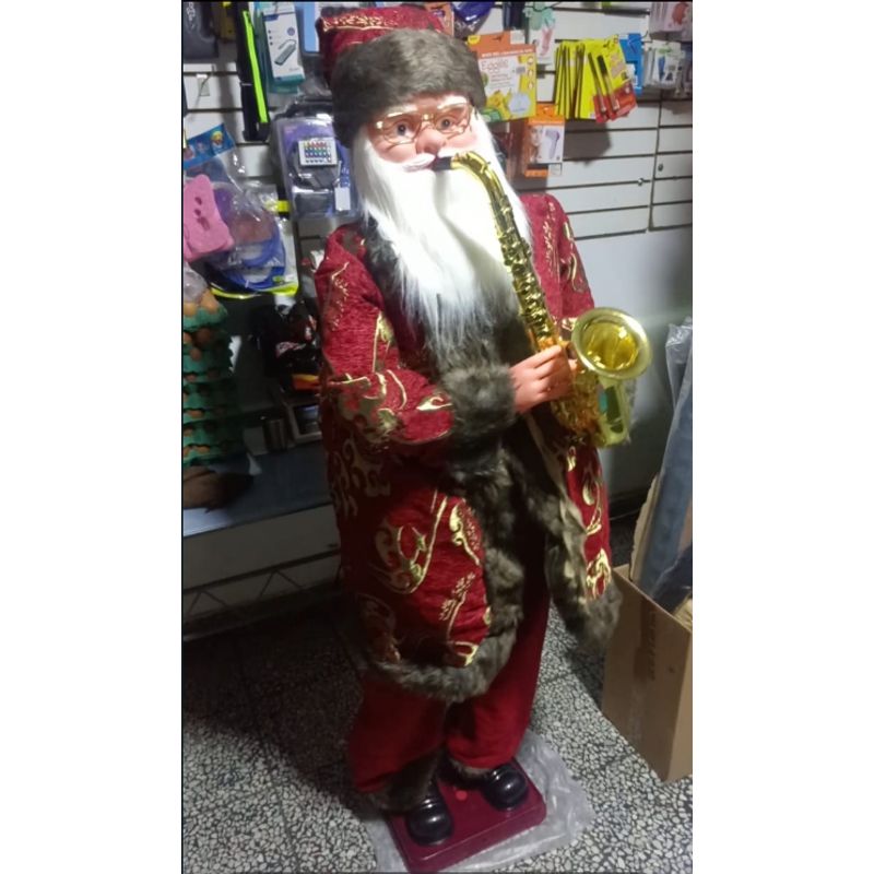 GENERICO - Papá Noel Con Saxofón En Movimiento Musical Adorno Navideño
