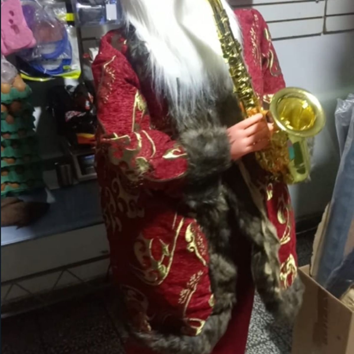 GENERICO - Papá Noel Con Saxofón En Movimiento Musical Adorno Navideño