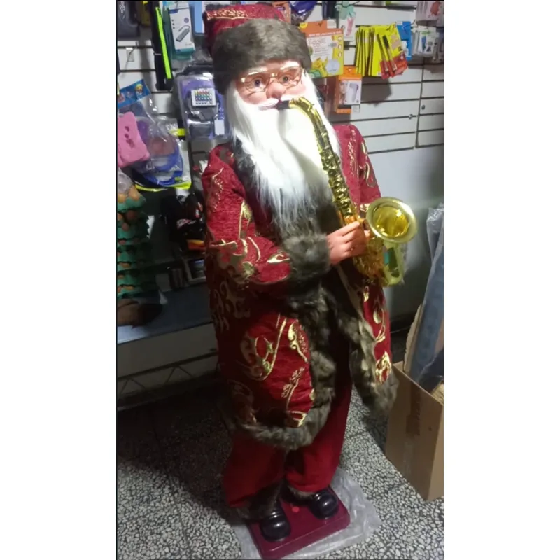 GENERICO - Papá Noel Con Saxofón En Movimiento Musical Adorno Navideño