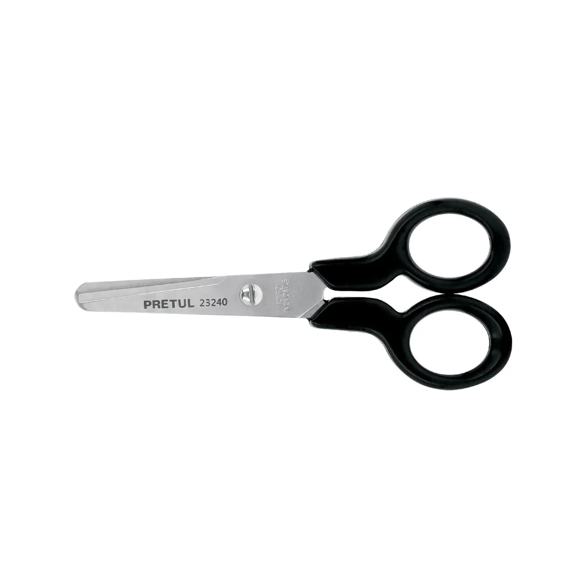 PRETUL - Tijera acero inoxidable punta roma escolar PRETUL
