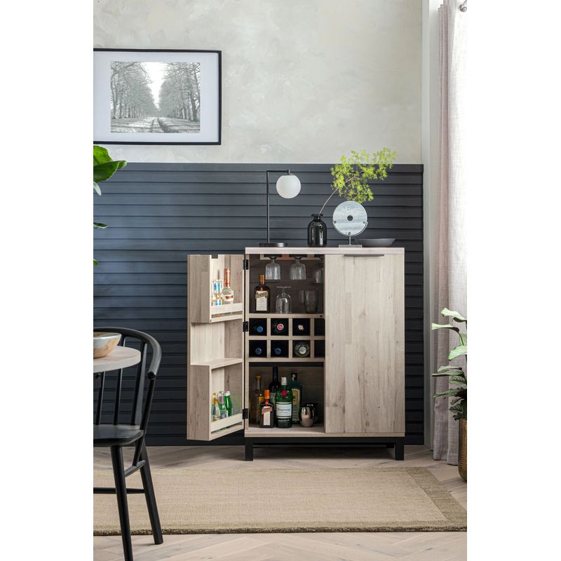 TU MESITA - Mesa de Bar Rústica Miller 2 puertas color Ceniza TU MESITA