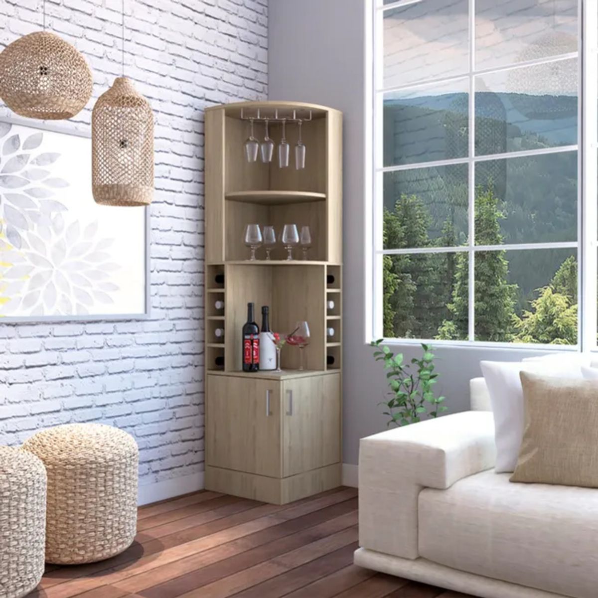 Mueble Esquinero de Bar Kava color Natural TU MESITA, marca TU MESITA - Foto Principal