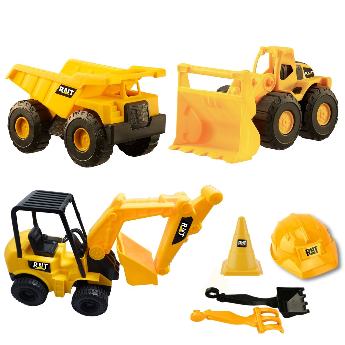 GENERICO - Juguete maquinarias pesadas Excavadora con Casco y Herramientas