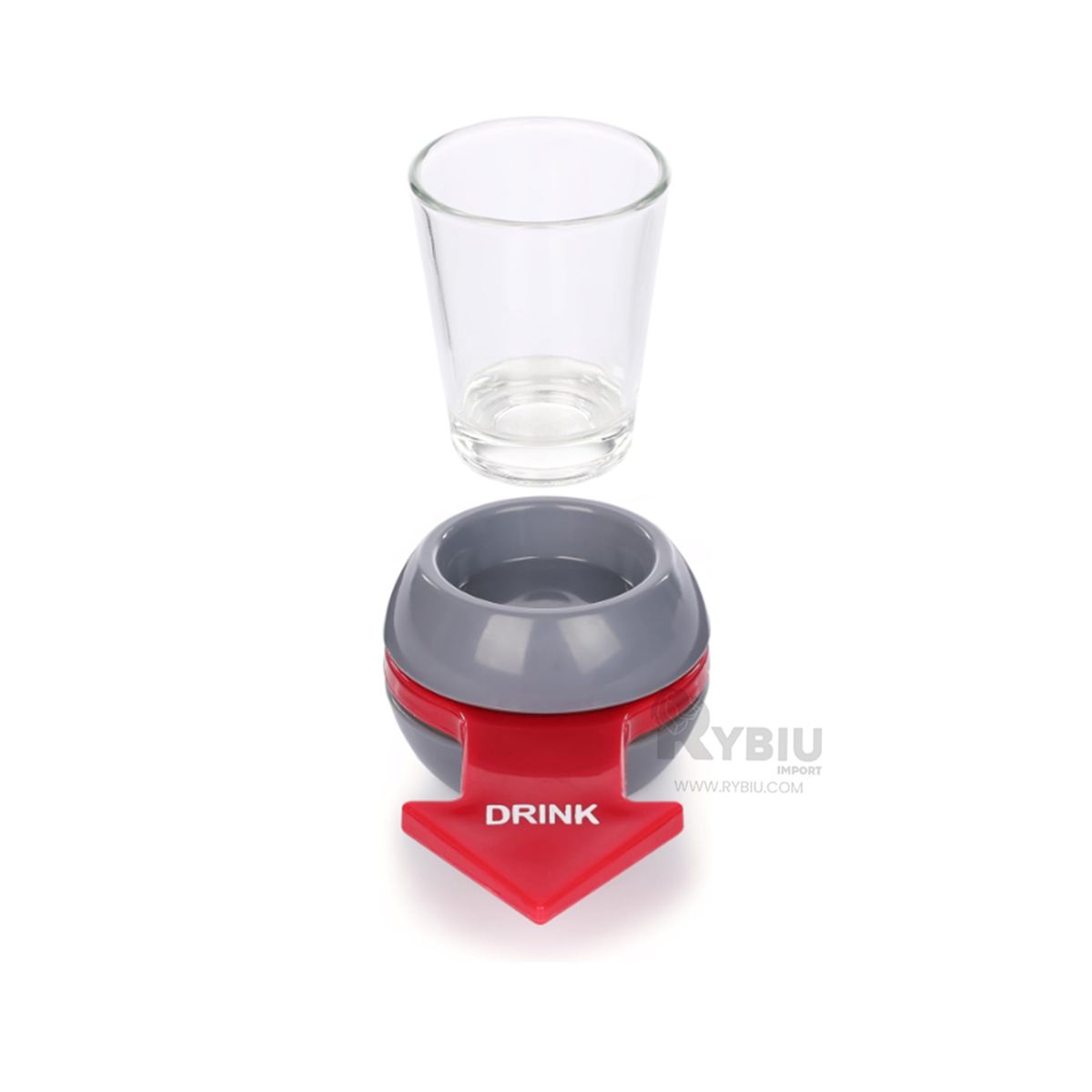 GENERICO - Ruleta Giratorio Incluye Vaso de Vidrio Resistente Tono Gris