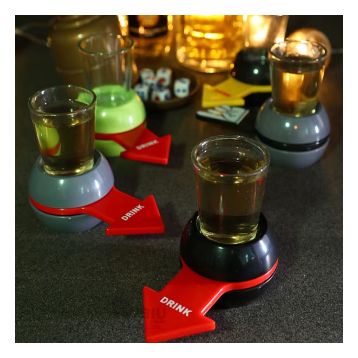 GENERICO - Ruleta para Jugar con Flecha en Gris Y+Papel de Regalo